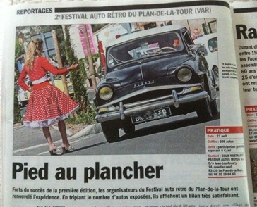 Notre Simca Aronde A90 Elysée fait la une lors de la manifestation auto-rétro du Plan de la Tour (83) Notre Simca Aronde A90 Elysée fait la une lors de la manifestation auto-rétro du Plan de la Tour (83)